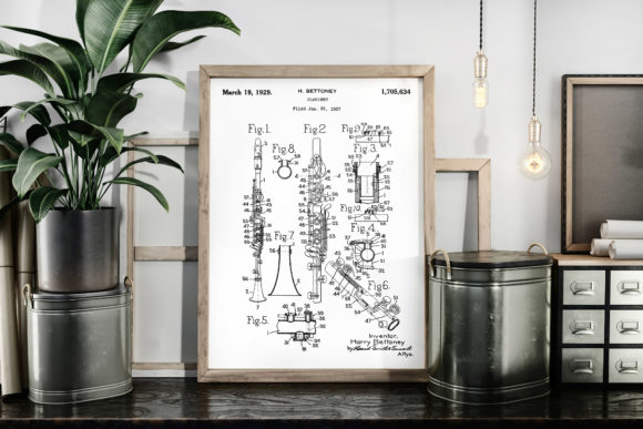 Download Clarinet 1929 Patent Art Poster Vintage - Vintage Collection