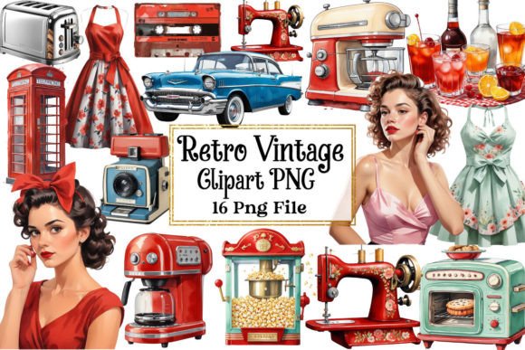 Download 1950s Retro Vintage Clipart Bundle - Vintage Collection