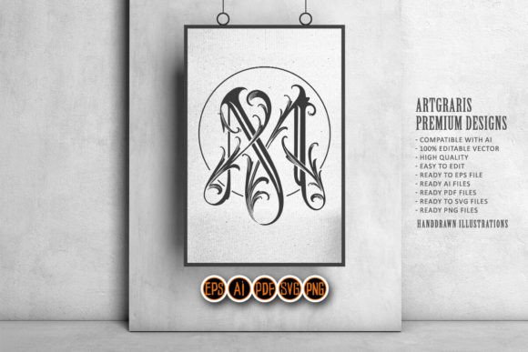 Download Elegant Flourish Vintage Lettering M - Vintage Collection