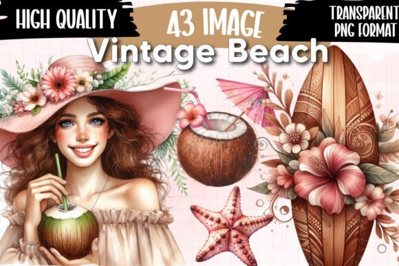 Download Vintage Beach Clipart - Vintage Collection