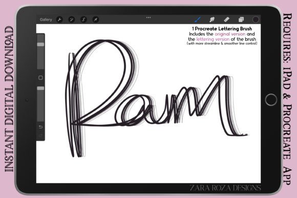 Download Pam - Procreate Vintage Lettering Brush - Vintage Collection