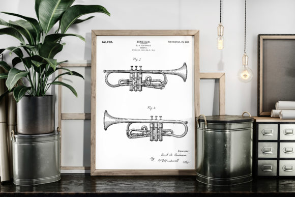 Download Trumpet 1918 Vintage Patent Art Poster - Vintage Collection
