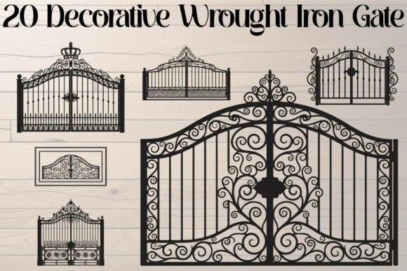 Download 20 Decorative Wrought Iron Gate Bundle - Premium Resources