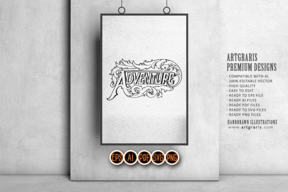 Download Vintage Lettering Adventure Text Elegant - Vintage Collection