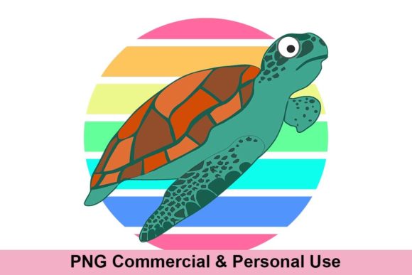 Download Sea Turtle Beach Vintage Sunset Rainbow - Vintage Collection