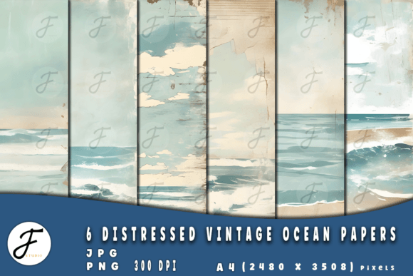 Download Distressed Vintage Ocean Papers - Vintage Collection