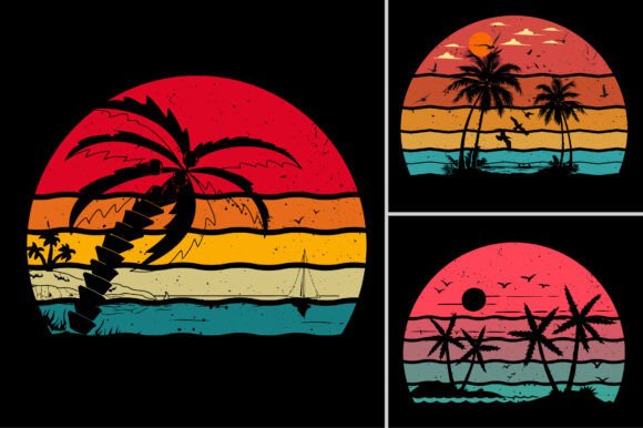 Download Sunset Retro Vintage Summer Beach TShirt - Vintage Collection