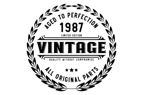 Download Vintage 1987 Aged to Perfection SVG EPS - Vintage Collection
