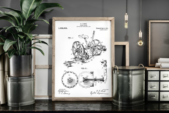 Download Stalk Cutter 1911 Vintage Patent Poster - Vintage Collection