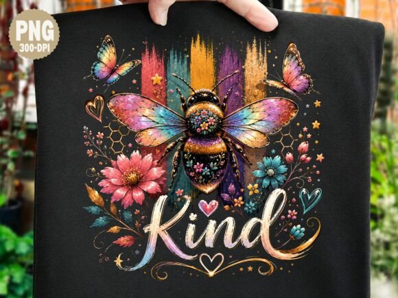 Download Be Kind Bee Preppy Striped PNG, Floral - Kind Collection