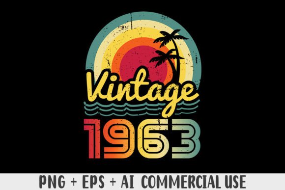 Download Vintage 1963 PNG Sublimation Design - Vintage Collection