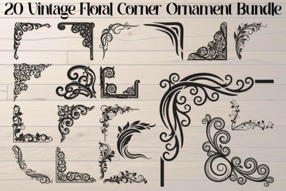 Download Vintage Floral Corner Ornament - Vintage Collection