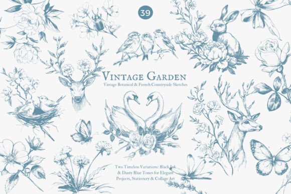 Download Vintage Clipart Botanical Sketches - Vintage Collection