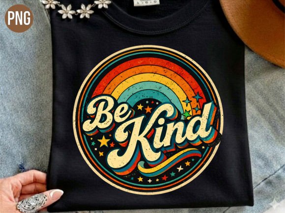 Download Retro Be Kind Rainbow Inspirational PNG - Premium Resources