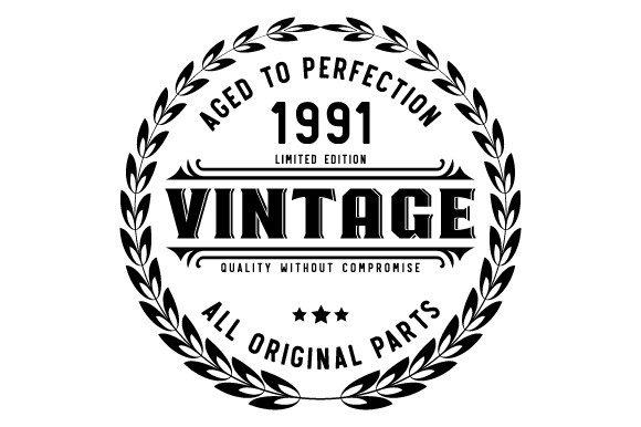 Download Vintage 1991 Aged to Perfection SVG EPS - Vintage Collection