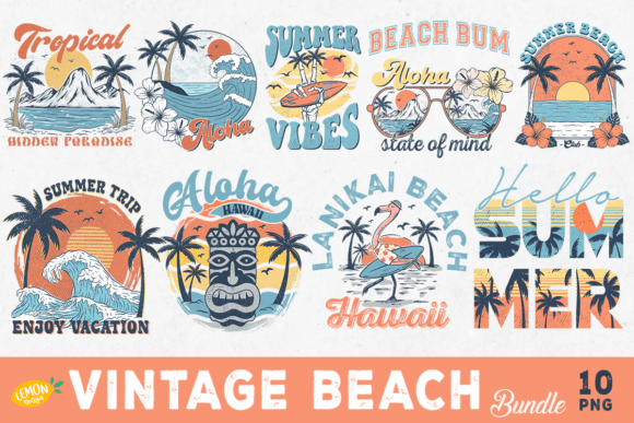 Download Vintage Beach PNG Sublimation Bundle - Vintage Collection