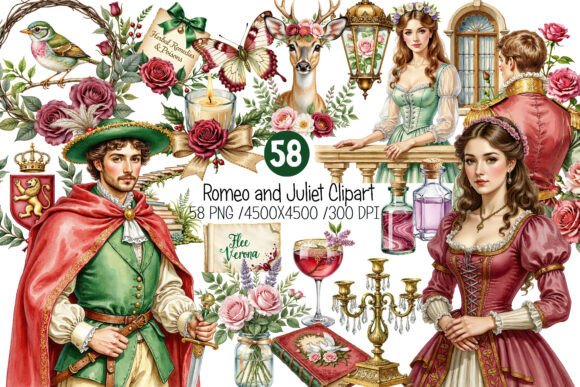 Download Renaissance Romance Vintage Clipart Bund - Vintage Collection