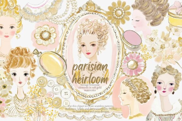 Download Parisian Vintage Clipart Set - Vintage Collection