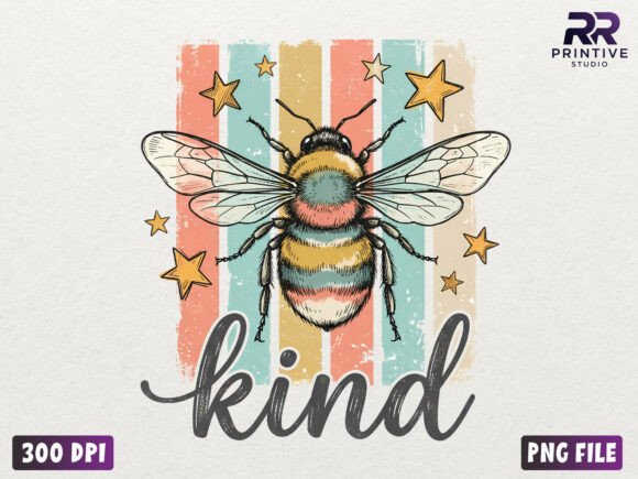 Download Be Kind Bee Preppy Striped PNG - Kind Collection