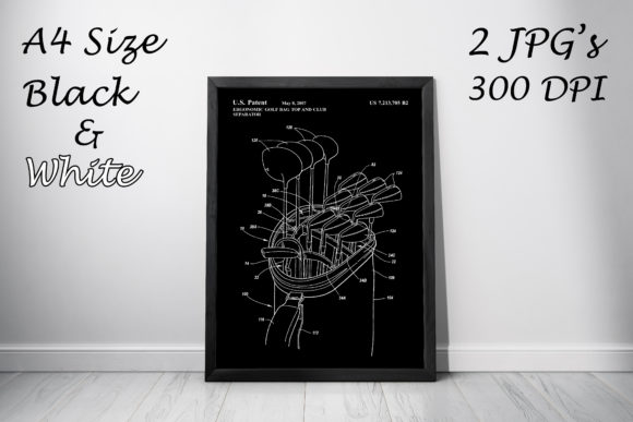 Download Ergonomic Golf Bag Vintage Patent Poster - Vintage Collection