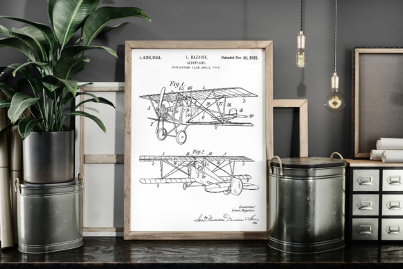 Download Aeroplane 1922 Vintage Patent Art Poster - Vintage Collection