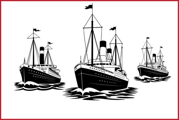 Download Vintage Ship Vector Design Set - Vintage Collection