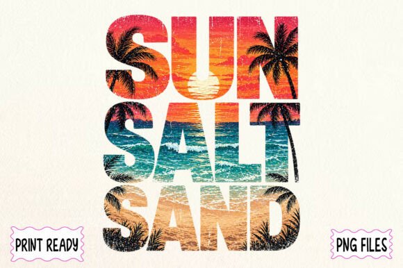 Download Sun Salt Sand Vintage Beach Design - Vintage Collection