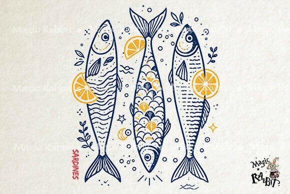Download Sardines Vintage Fish Lemon PNG - Premium Resources
