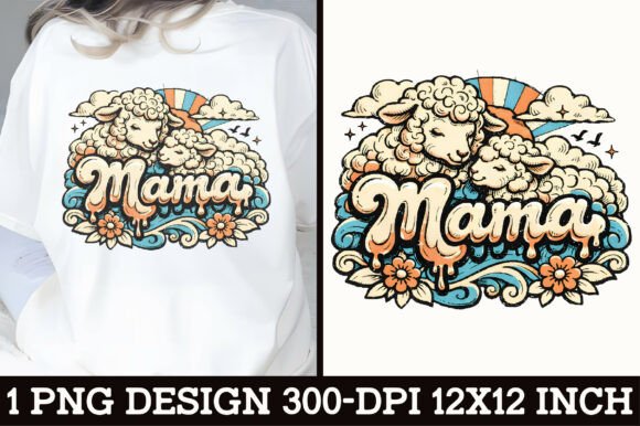Download Sheep Mama Vintage T-Shirt Design - Vintage Collection