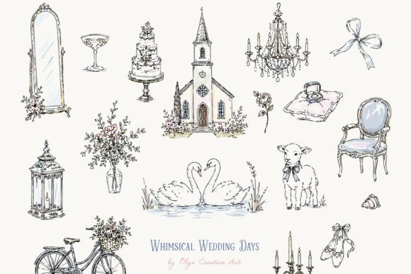 Download Whimsical Vintage Wedding Clipart 2 - Vintage Collection