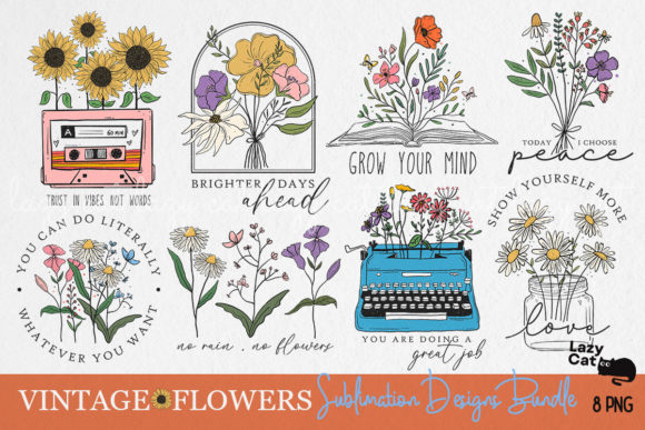 Download Vintage Flowers Sublimation Bundle - Vintage Collection